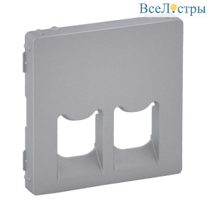 Лицевая панель Legrand Valena Life розетки телефонной RJ-11/Ethernet RJ-45 алюминий 755422