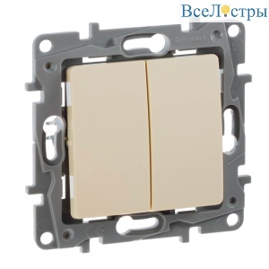 Выключатель двухклавишный Legrand Etika 10A 250V слоновая кость 672302
