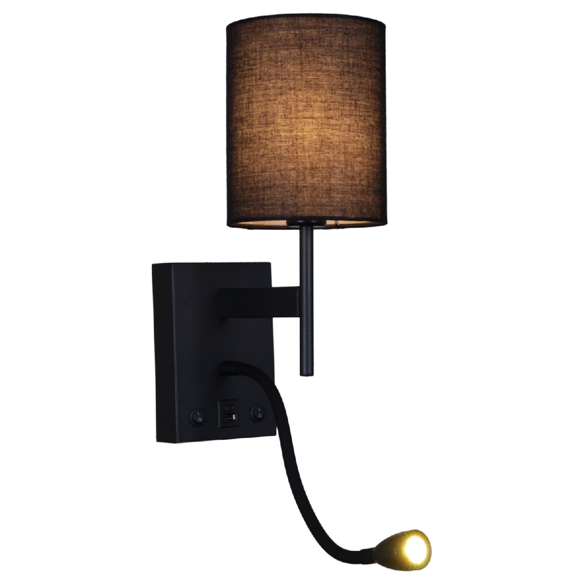 бра reluce 86210-9.2-001kt led3w+e14 bk