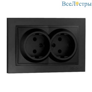 Розетка 2К двойная Mono Electric Despina 16A 250V винтовое подключение графит 102-202005-121