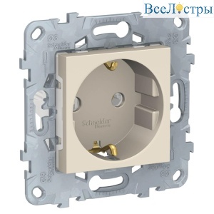 Розетка Schneider Electric Unica New с/з без шторок 16A 250V NU503644