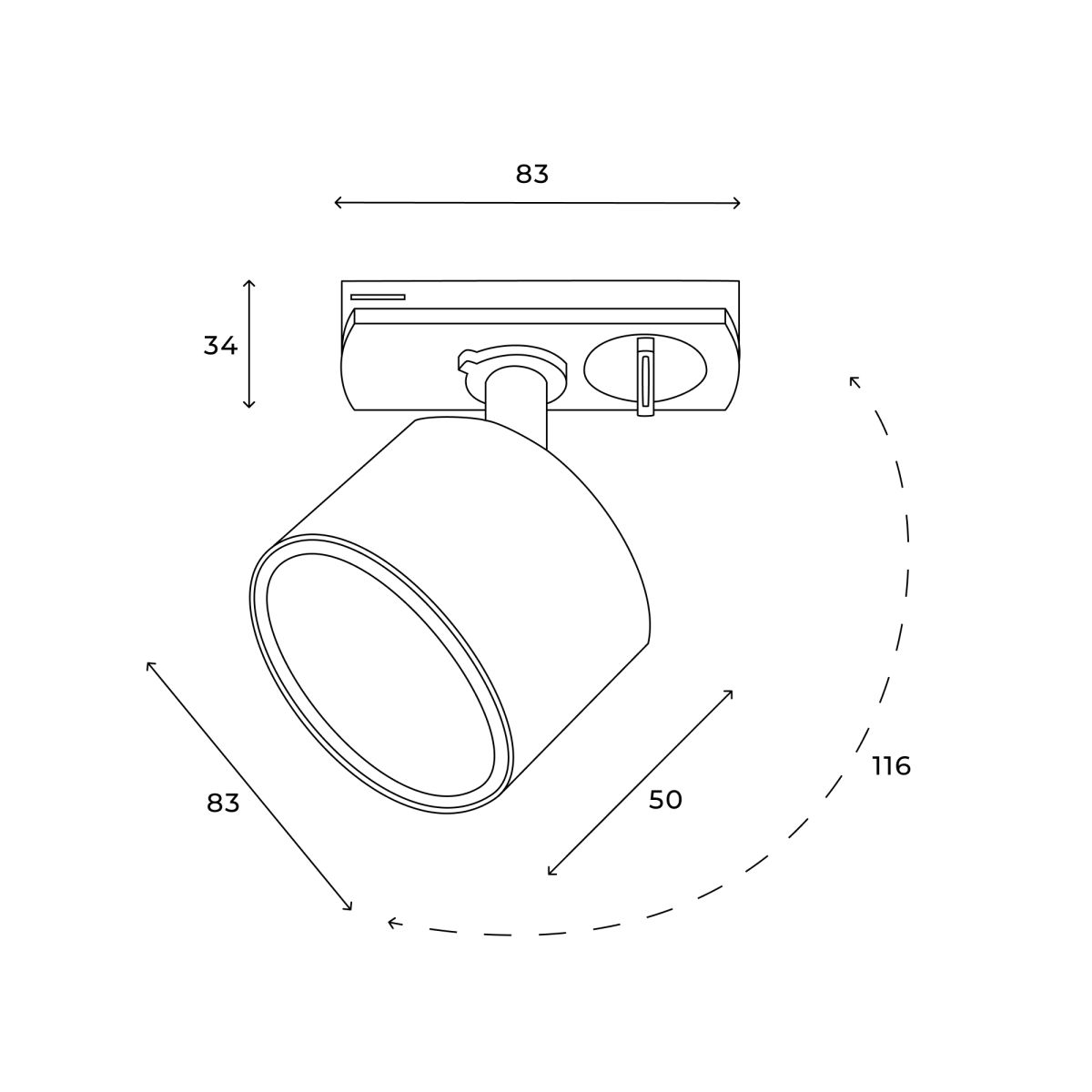трековый однофазный светильник hesby lighting skylite hsbl_0219