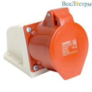 Розетка 3P+PE+N Stekker с крышкой красный RST32-125-44 49437
