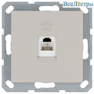 Телефонная розетка RJ11 с накладкой, цвет Тауп Jasmart G6101T