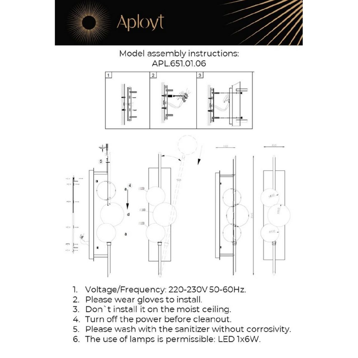 настенный светильник aployt noel apl.651.01.06