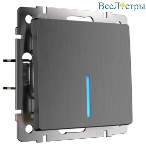 Выключатель одноклавишный с подсветкой Werkel графит рифленый W1110104 4690389158377