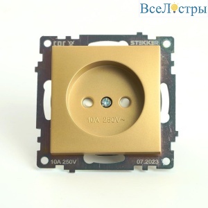 Розетка 2P Stekker Катрин золото GLS10-7109-08 49223