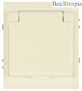 Розетка Эра Arktik 16-2103-02 с заземлением 2P+E Schuko со шторками с крышкой 16А-250В слоновая кость Б0070435