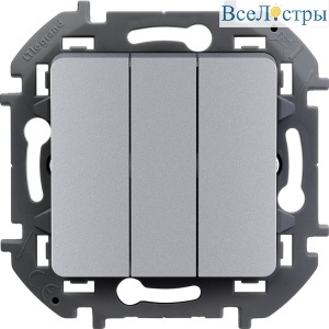 Выключатель трехклавишный Legrand Inspiria 673642