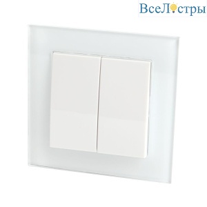 Выключатель двухклавишный Stekker Катрин белый GLS10-7004-01 39165