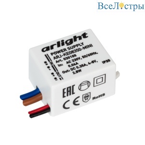 Блок питания Arlight ARJ-KE08350-Mini (2.8W, 350mA) 030188