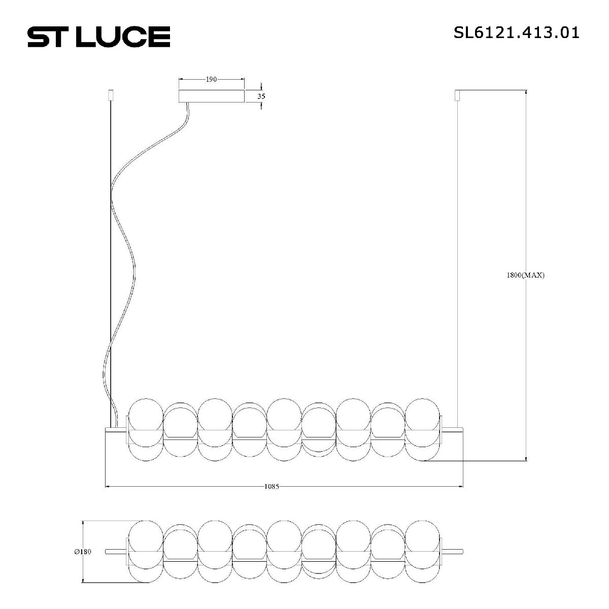 подвесная люстра st luce talisman sl6121.413.01