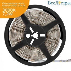Светодиодная лента Gauss 7,2W/m 30LED/m 5050SMD теплый белый 5M 355000107