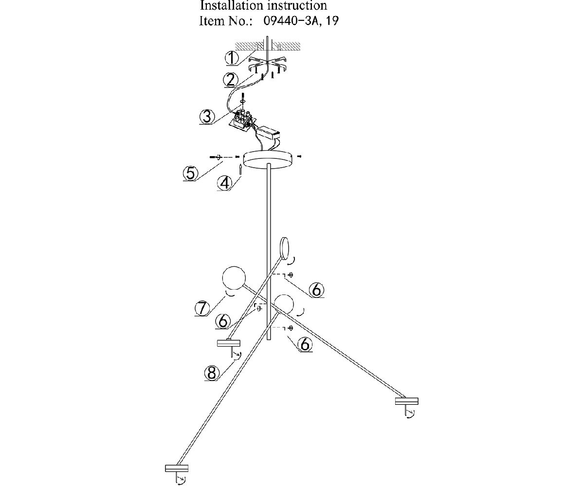 люстра на штанге kink light некси 09440-3a,19(3000k)