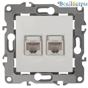 Розетка информационная двойная 2XRJ45 Эра 12-3108-02 Б0014730
