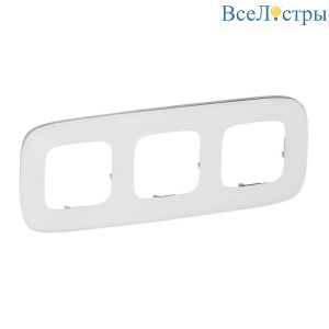 Рамка 3-постовая Legrand Valena Allure Белое стекло 755543