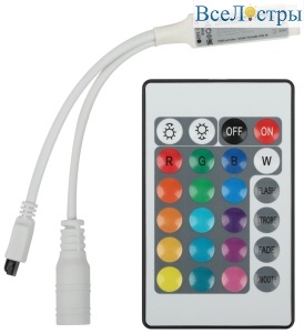 Контроллер Эра RGBController-12/24V-72/144W-IP20-IR мини для светодиодной ленты с ИК пультом Б0061110