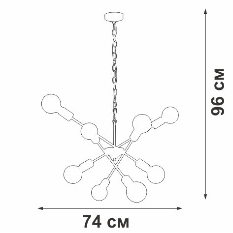 подвесная люстра vitaluce v4750-1/8