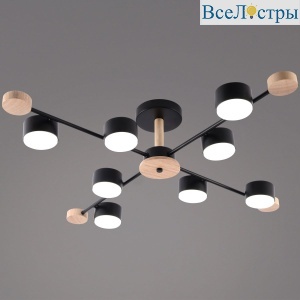 Люстра на штанге Reluce 03751-0.3-08 BK+WOOD GX53