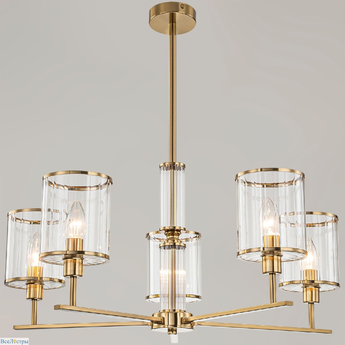 люстра на штанге illumico il0183-5c-79 copper kopnini