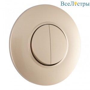 Выключатель круглый двухклавишный с рамкой Arte Milano SET08-1-30-2 shampan
