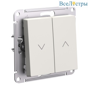 Выключатель 2-клавишный жалюзи, 10А Systeme Electric AtlasDesign Бежевый ATN000219