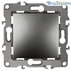 Выключатель, 10АХ-250В, IP20, без м.лапок графит Эра 12-1001-12 Б0019272