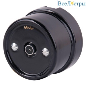 ТВ розетка Werkel Retro черная WL18-02-05 4690389100819