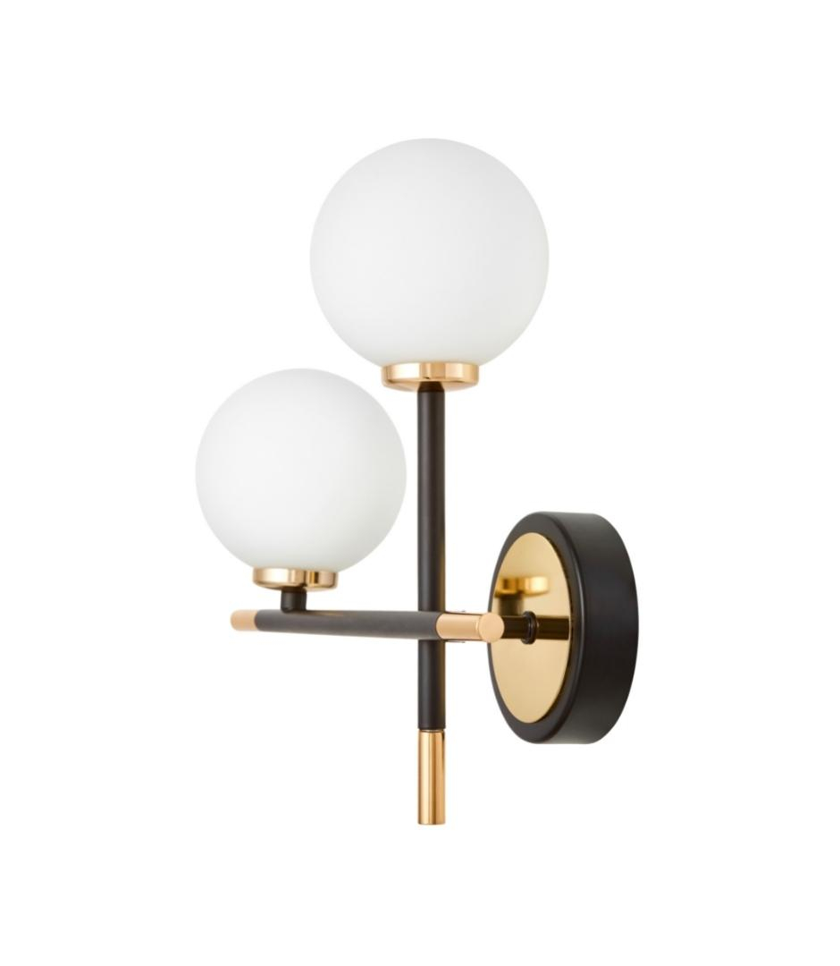 бра lumina deco marsiada ldw 6033n-2 bk+fgd