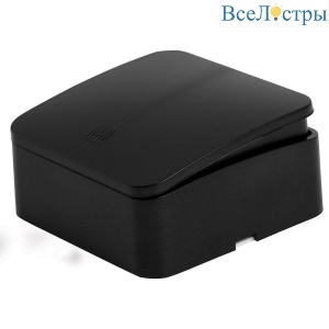 Выключатель двухклавишный Stekker София с подсветкой черный MSW10-21-02 49294