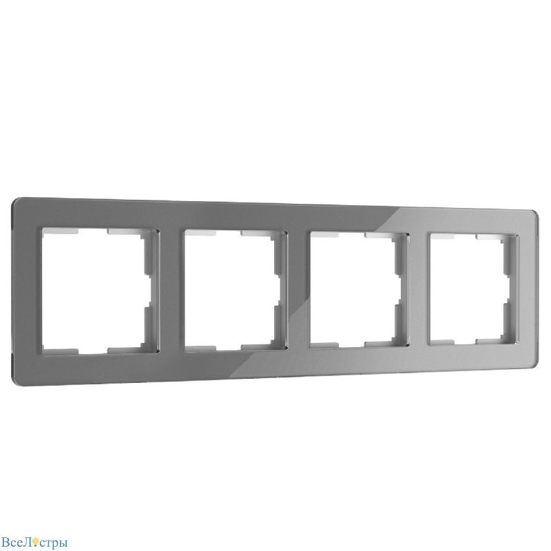 рамка на 4 поста werkel acrylic графит 4690389190537 w0042704 a062132