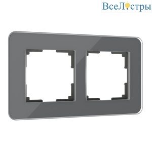 Рамка из стекла на 2 поста Werkel Elite графит 4690389180705 W0022440