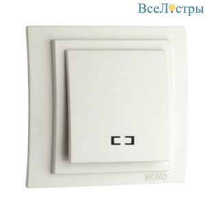 Выключатель Mono Electric Despina/ Larissa одноклавишный с подсветкой слоновая кость 500-000125-101