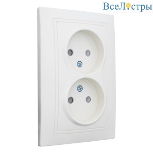 Розетка 2П двойная с защ. шт. скрытой установки 16А 250В IP20,слоновая кость (керамика) "Дельта" Gen 477268