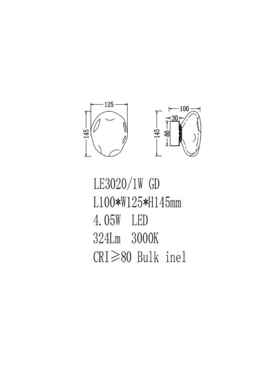 бра magic le3020/1w gd