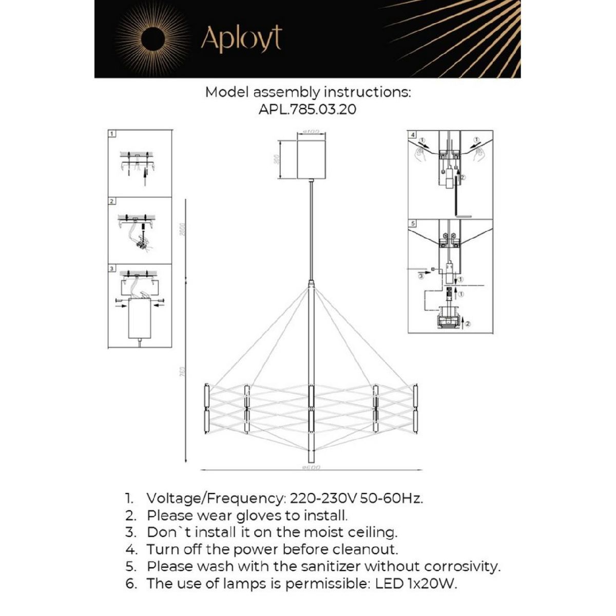 подвесная люстра aployt babetta apl.785.03.20