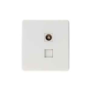 Розетка ROUND компьютерная RJ45 кат6 + TV с/у перламутр KRANZ KR-78-0722-1