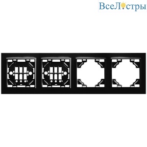 Рамка 4-постовая Stekker Эрна черный PFR00-9004-03 39485
