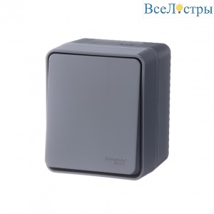 Переключатель 1-клавишный 10 АХ Systeme Electric AtlasDesign Profi54 Наруж Антрацит ATN544061