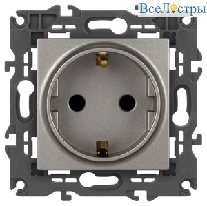 Розетка 2P+E Schuko со шторками Эра Elegance 14-2102-16 Б0065806