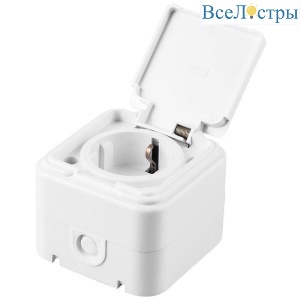 Розетка 2P+PE Stekker Брест с крышкой белый PST16-21-44 32740