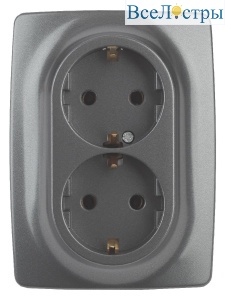 Розетка 2x2P+E Schuko со шторками Эра 12-2108-12 Б0036448