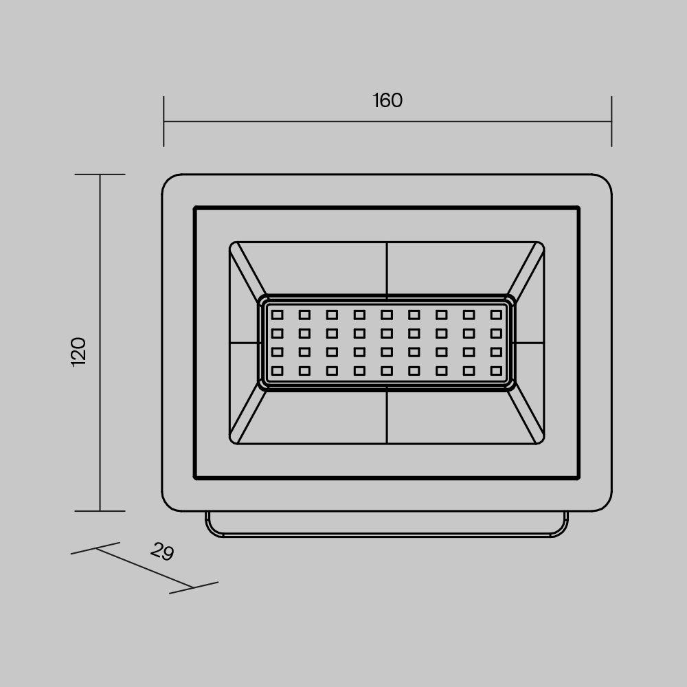 прожектор светодиодный maytoni flood 30w 4000k fl001-l30b4k