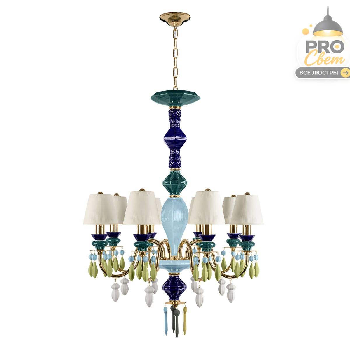 подвесная люстра loft it grace 10203/8 green