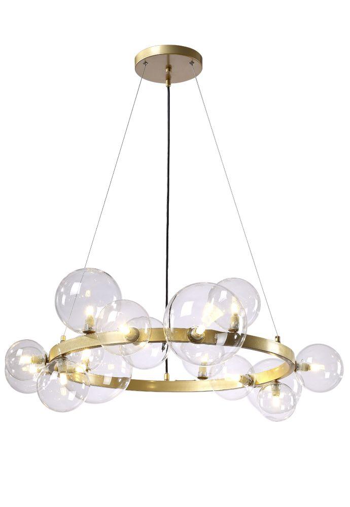 подвесная люстра crystal lux agata sp15 v2 gold/transparente