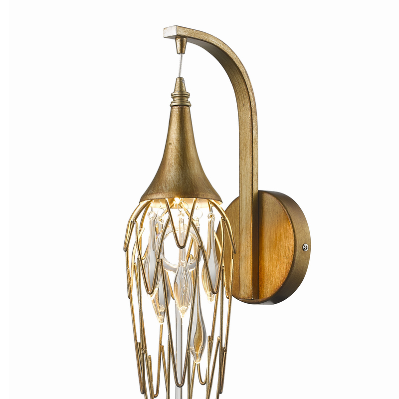 бра delight collection goddess tears w68009s-1 gold