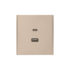 Розетка STRONG USB-A+Type-C 3А с функцией быстрой зарядки шелк KRANZ KR-78-0734-8