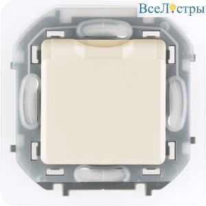 Розетка с/з со шторками с защитной крышкой Legrand Inspiria 673741