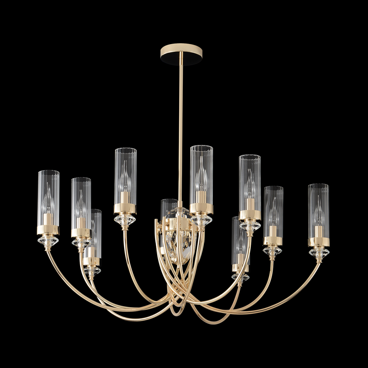 люстра на штанге crystal lux secret sp10 gold