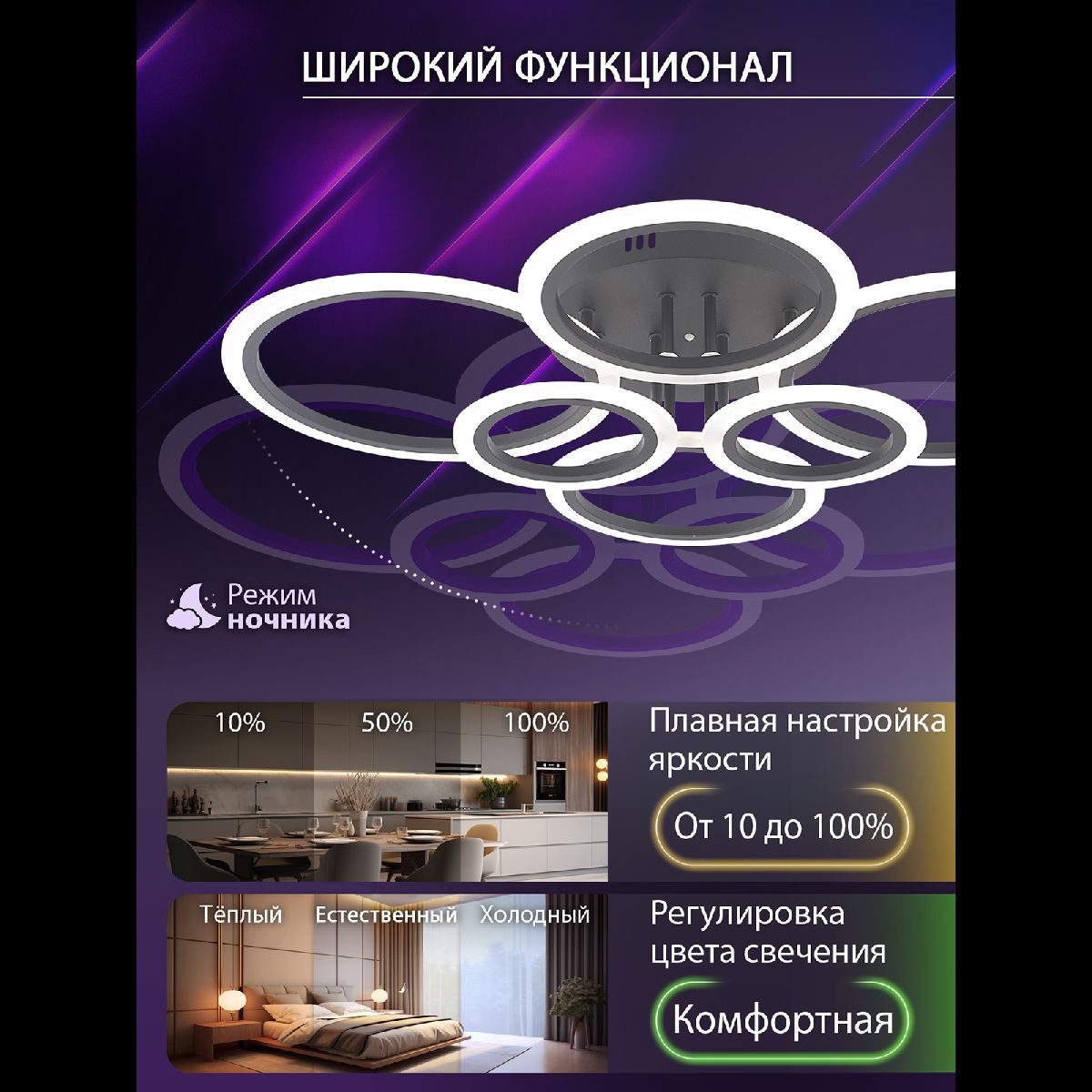 потолочная люстра natali kovaltseva home led lamps 81440